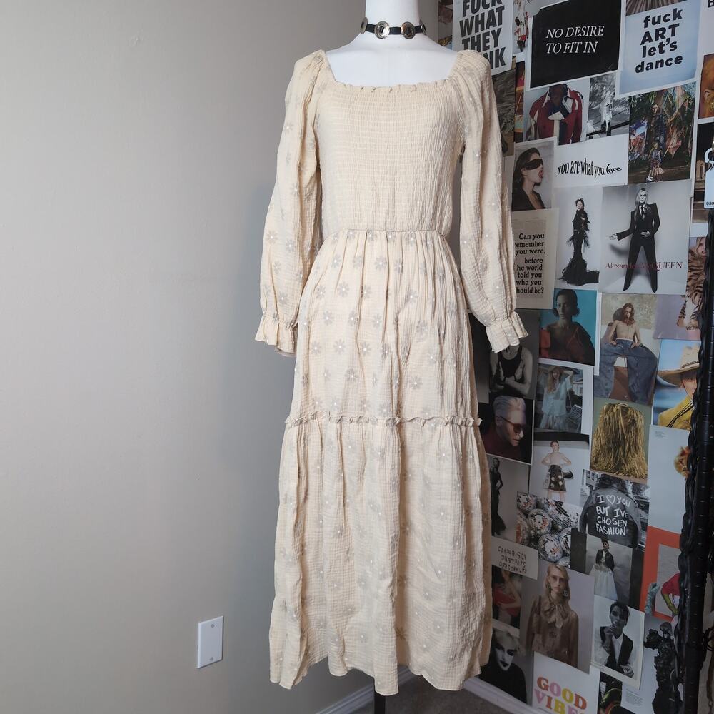 Floral Smocked Boho Midi Dress